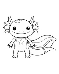 Obraz premium Axolotl coloring book far kids pages