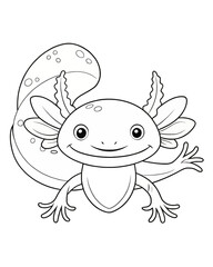Axolotl coloring book far kids pages