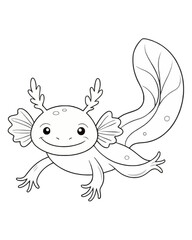 Axolotl coloring book far kids pages