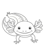 Axolotl coloring book far kids pages