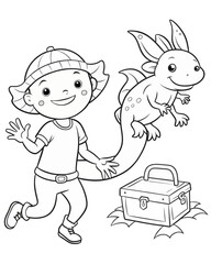 Axolotl coloring book far kids pages