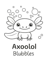 Axolotl coloring book far kids pages