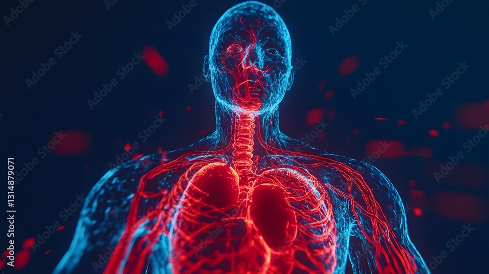 Aufkleber mesmerizing 3d of the pulsating circulatory system in action