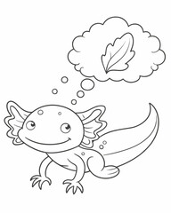 Axolotl coloring book far kids pages
