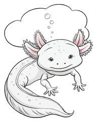 Axolotl coloring book far kids pages