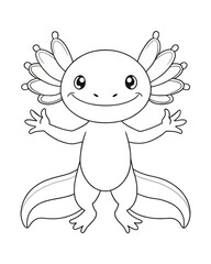 Axolotl coloring book far kids pages