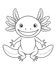 Axolotl coloring book far kids pages