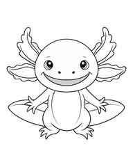 Axolotl coloring book far kids pages