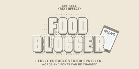 3d food blogger bold text effect