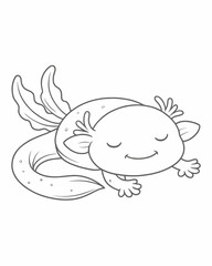 Axolotl coloring book far kids pages