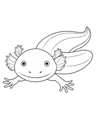 Axolotl coloring book far kids pages