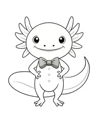 Axolotl coloring book far kids pages