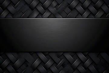 Monochrome Basket Weave Pattern with Dark Metallic Panel for Typography