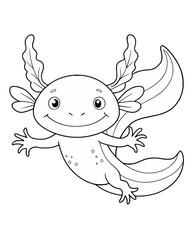 Axolotl coloring book far kids pages