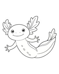 Axolotl coloring book far kids pages