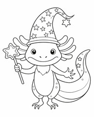 Axolotl coloring book far kids pages