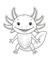 Axolotl coloring book far kids pages