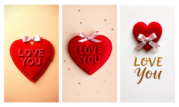 Set of Happy Valentines Day card