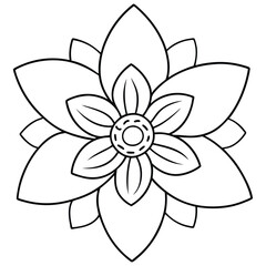 a flower sketch vector line art silhouette