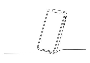 Continuous One Line Phone | Minimalist Communication Vector Illustration