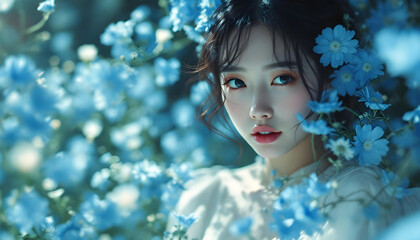 ファンタジーストーリー（アザーブルーの色彩を纏った女性）