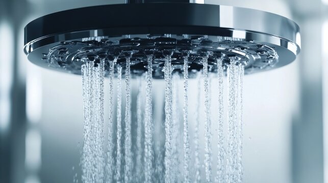 Modern showerhead with cascading water spray