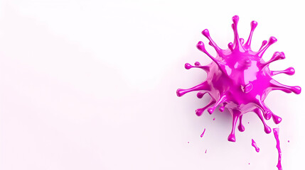 Bright Pink Paint Splash Isolated on White Background for Design