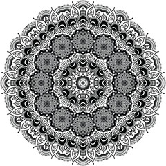 Beautiful floral pattern mandala art isolated on a white background, decoration element for meditation poster, yoga, banner, henna, invitation, cover page, design element mandala art, vector art