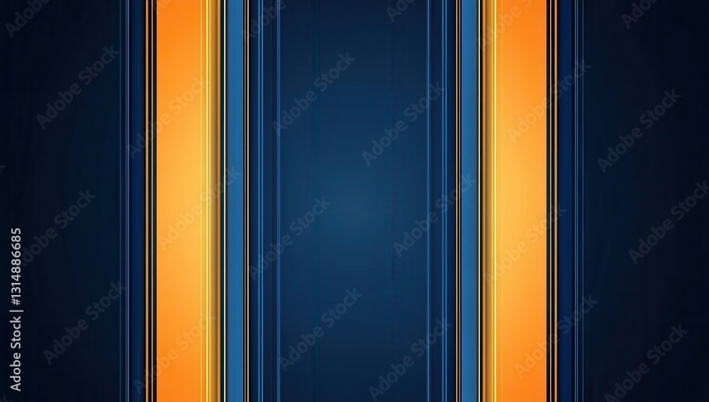 Poster vibrant abstract background with vertical stripes in blue and orange tones creating a modern and ene