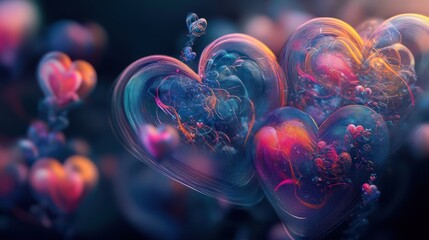 Obraz premium Abstract Hearts in Motion
