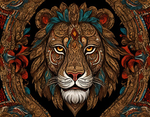 Obraz premium Ornate Tribal Lion