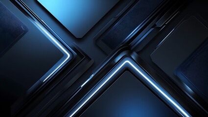 A sleek dark-mode business background with black textures and illuminated blue and silver highlights, ideal for executive presentations, fintech, and luxury branding.