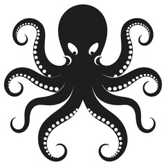 black octopus logo kraken tentacle logo aquatic vector