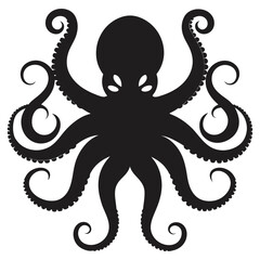black octopus logo kraken tentacle logo aquatic vector
