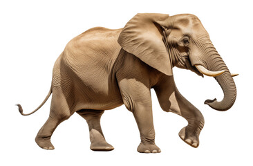 Obraz premium Elephant Running Isolated on Transparent Background PNG 