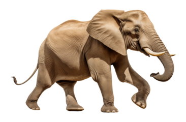 Elephant Running Isolated on Transparent Background PNG
