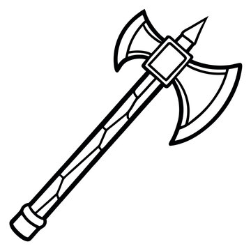 recommend clip art: Axe line art vector-on-white-background.
