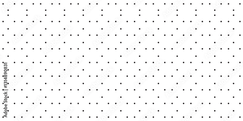 Poster texture for note or notebook. black sheet paper. white mesh pattern. seamless polka dot background. 