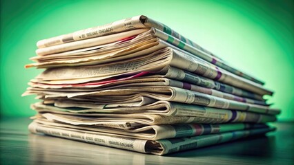 Stack and pile of newspapers and magazines