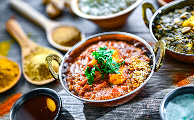 Composition with indian dishes