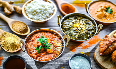 Composition with indian dishes