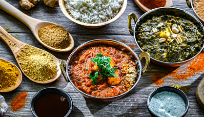 Composition with indian dishes