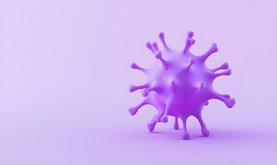 Obraz premium Colorful Abstract Representation of a Virus on a Soft Purple Background