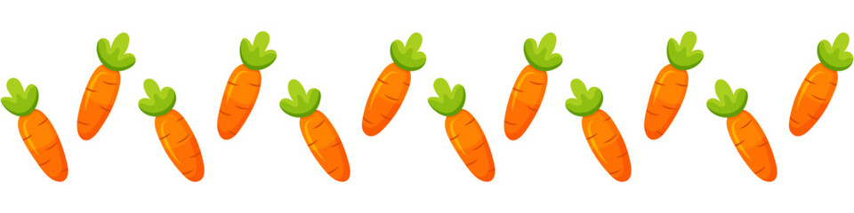 Seamless horizontal border with carrots	