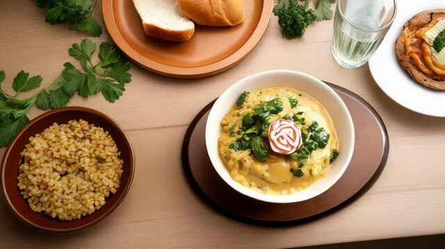 Festive spread for a St Patrick's Day feast featuring hearty dishes and green accents full of Irish flavor