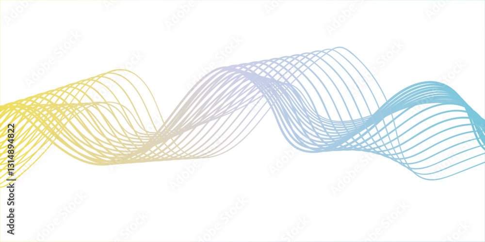 Poster illustration of an abstract luxury lines background. abstract vector background with wavy lines. blu