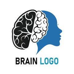 Creative Brain Logo Abstract Neural Network with Idea Lightbulb Icon .
