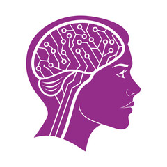 Creative Brain Logo Abstract Neural Network with Idea Lightbulb Icon .