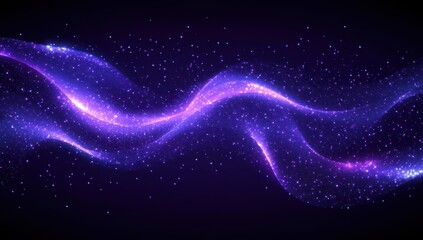 Obraz premium Vivid Waves of Light and Sparkles in a Dark Background, Creating a Stunning Abstract Visual of Colorful Energy and Ethereal Patterns