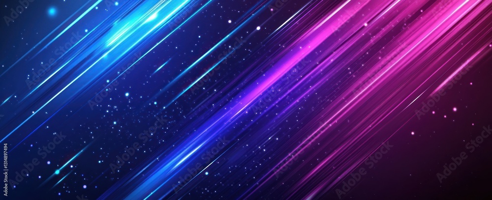 Poster blue and purple gradient background with a light effect in a technology-inspired style